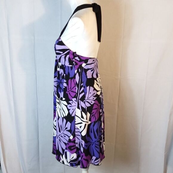 BCX Beaded Hawaiian Mini Halter Dress - Picture 4 of 9